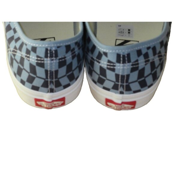 Vans Men\'s Authentic Warped Checkerboard Blue White Skate Boat shoes Sizes NIB main image 5